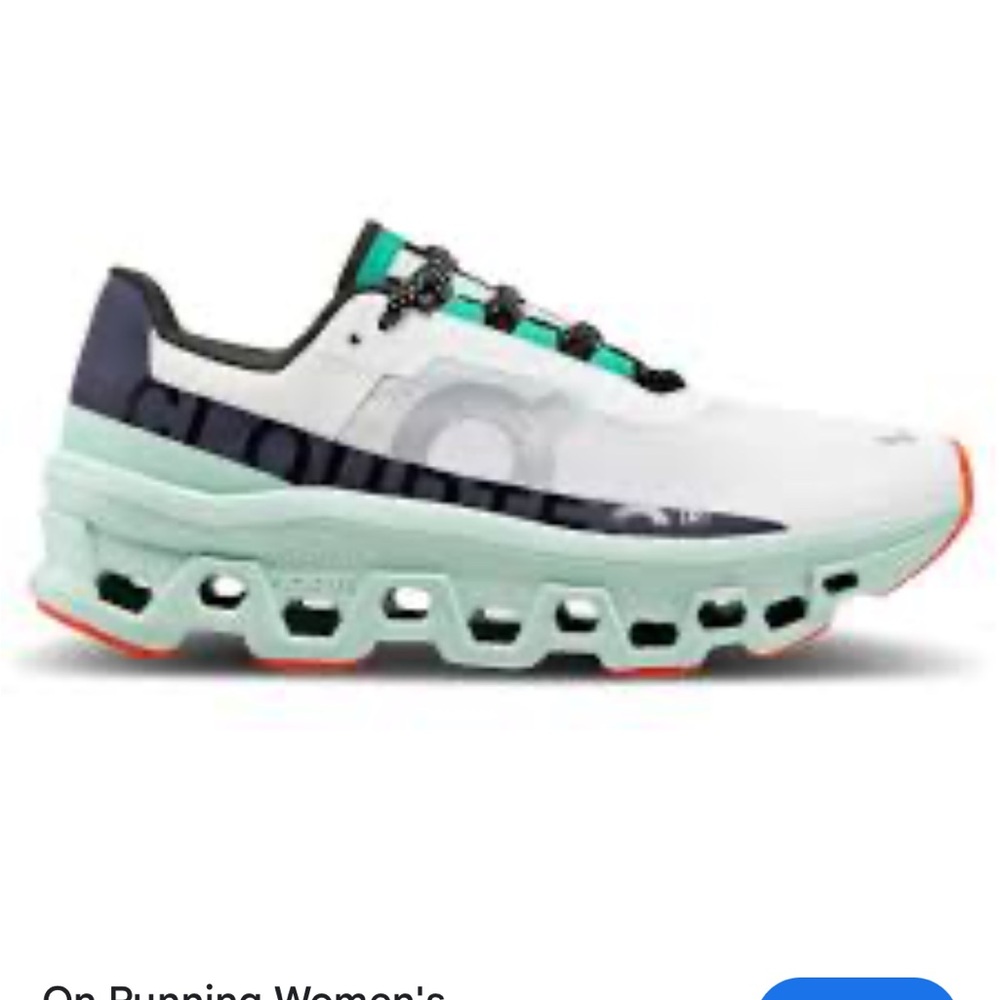 On Running Women's White and Mint Sneakers